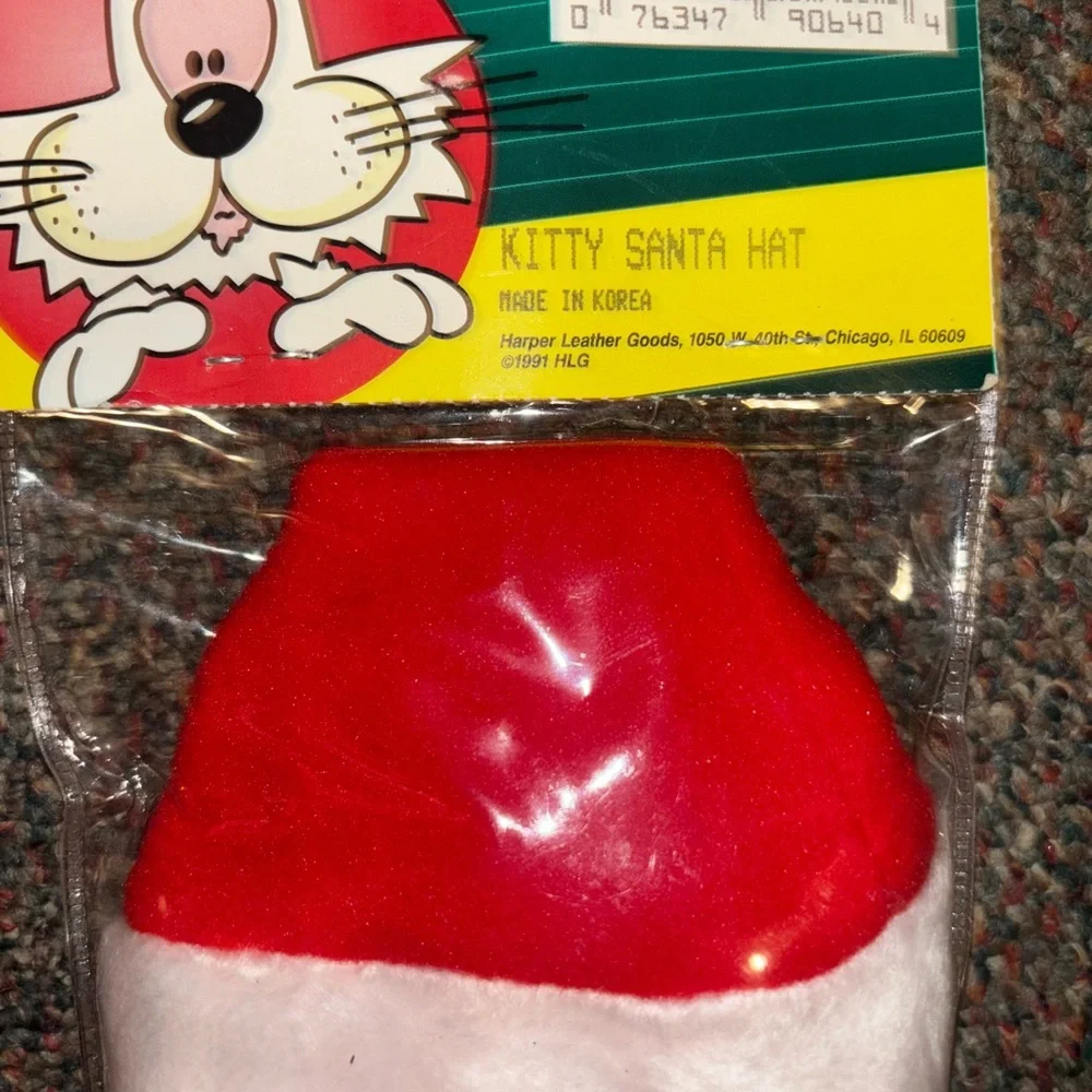 Festive Red and White Kitty Santa Hat